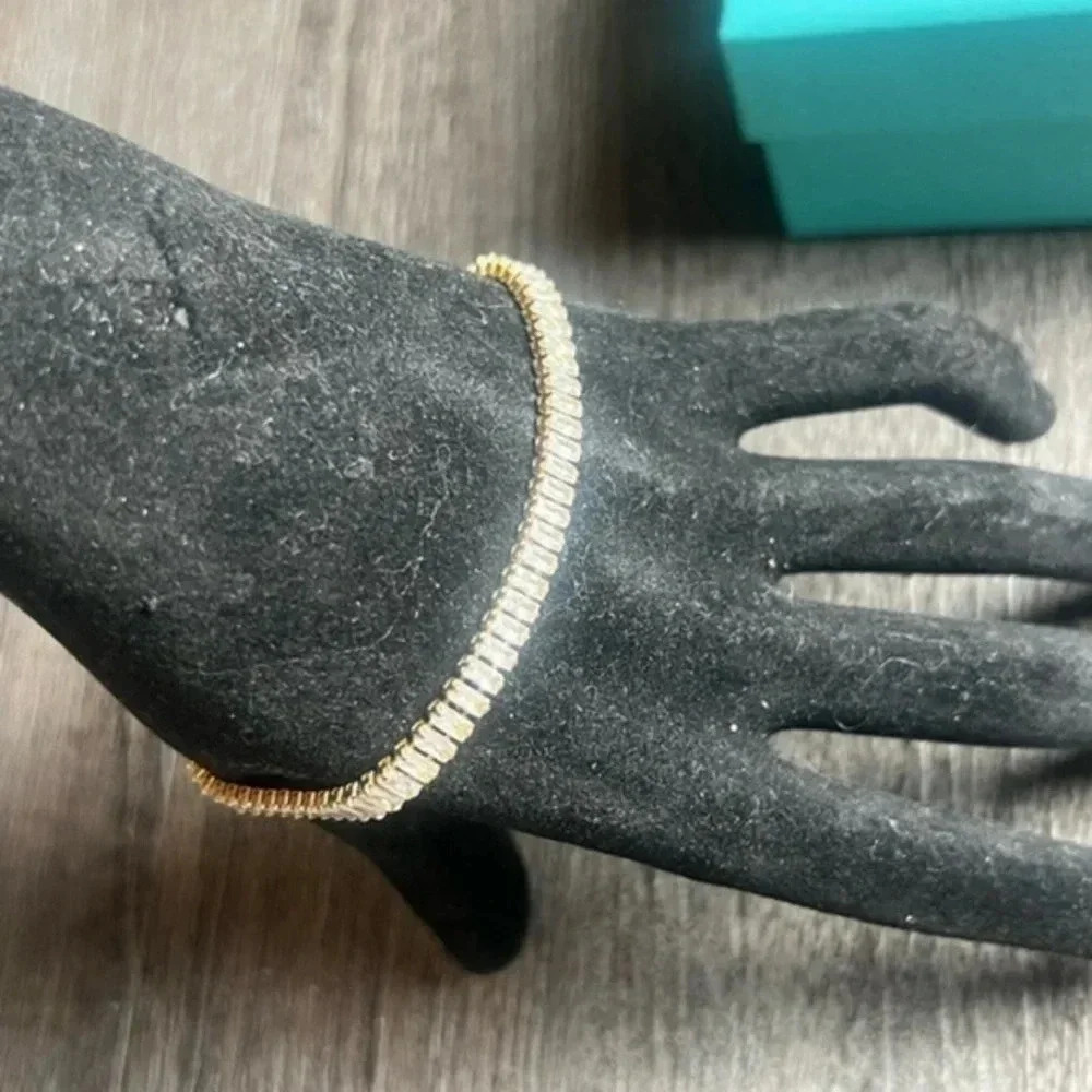 Diamond and Gold Jocelyn BAGUETTE TENNIS BRACELET
